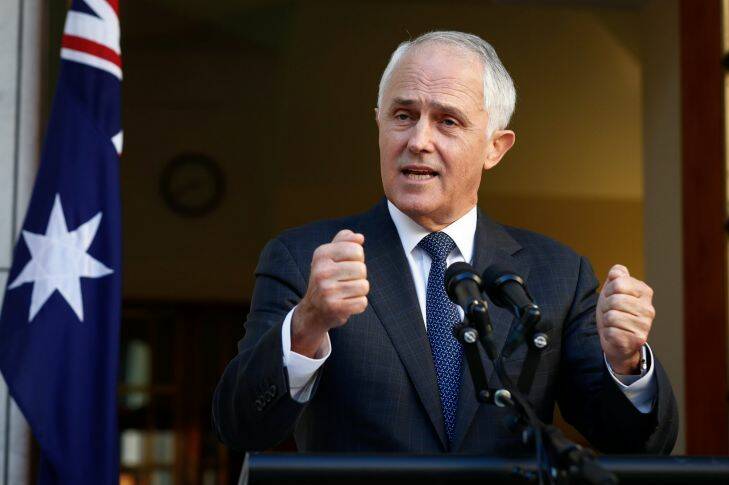 Prime Minister Malcolm Turnbull addresses the media during a press conference at Parliament House in Canberra on Tuesday 18 April 2017. fedpol Photo: Alex Ellinghausen Photo: Alex Ellinghausen