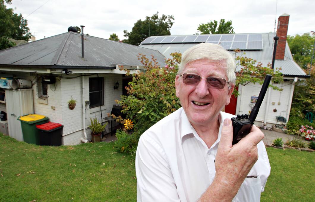Amateur radio operator Graeme Scott has agreed to a range of compromises to win approval for a new mast at his Albury home. He will install the mast behind where he is standing in the backyard of his Edmondson Street home. Picture: KYLIE ESLER