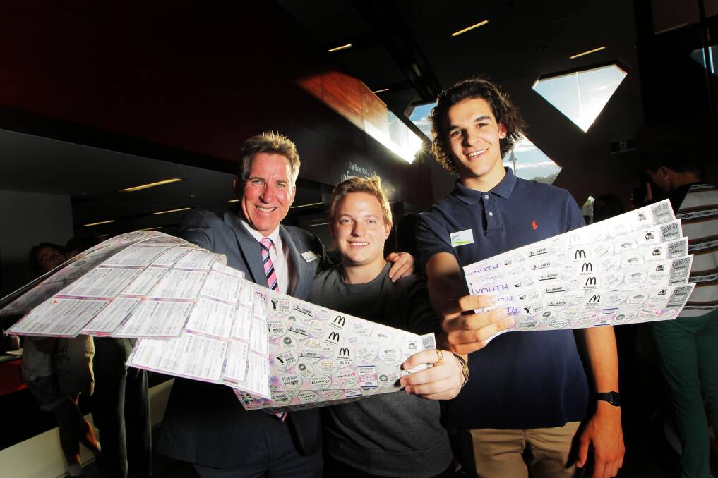 Albury mayor Kevin Mack, Wodonga’s Cr Eric Kerr and Albury’s junior mayor James Mitchelhill launched the new youth card at the Library Museum. Picture: DYLAN ROBINSON