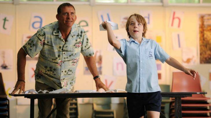 Ed Oxenbould, right, and Peter Rowsthorn in <i>Paper Planes</i>, the most successful live-action Australian family film of the year.