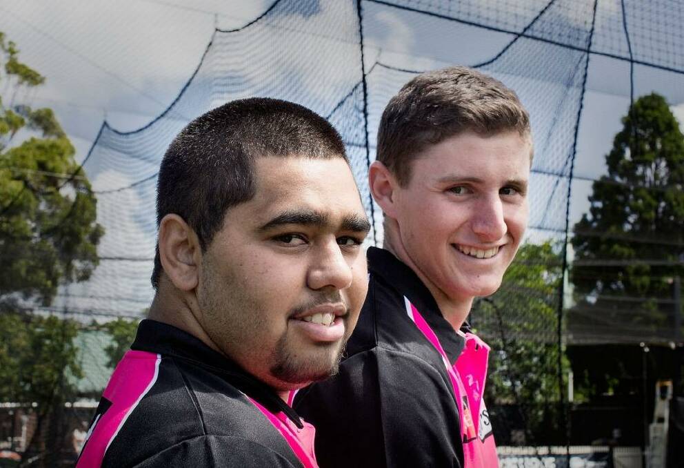 Ready to learn: Sydney Sixers recruits Brett Russell (left) and Matt Condon.
 Photo: Michele Mossop
