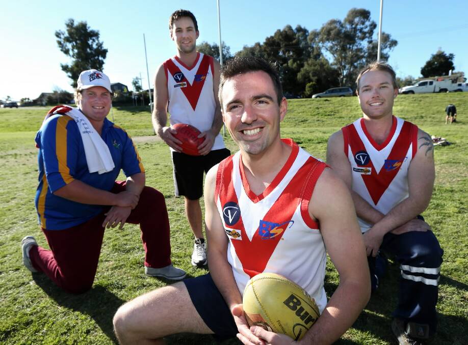 Federal’s newly signed playing coach Jack Neil, front, has already lured recruits Brent Ohlin, Andrew Hill and Mark Cole for next season.