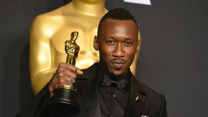Mahershala Ali poses in the press room with the award for best actor in a supporting role for "Moonlight" at the Oscars on Sunday, Feb. 26, 2017, at the Dolby Theatre in Los Angeles. (Photo by Jordan Strauss/Invision/AP) Photo: Jordan Strauss