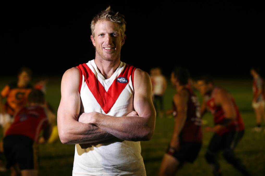 Henty co-coach Brent Piltz says his team is poised to win its first flag since 1996 tomorrow. Picture: JOHN RUSSELL