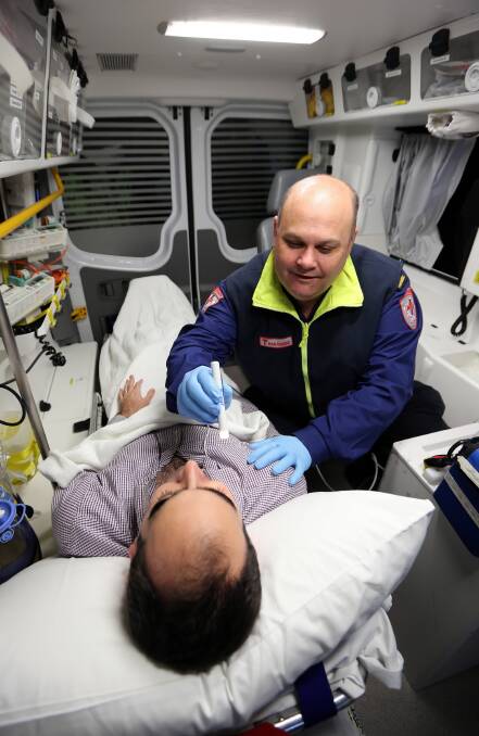 RIGHT: Advanced life support paramedic Shane Green is reminding Indi and Farrer residents of the warning signs of stroke, such as high blood pressure and an irregular heartbeat. Picture: JOHN RUSSELL