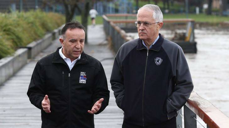 Andrew Nikolic and Prime Minister Malcolm Turnbull during the campaign. Photo: Andrew Meares
