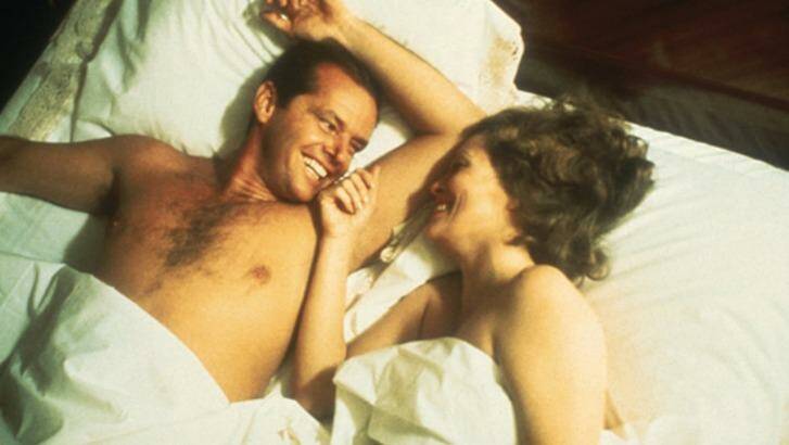 Jack Nicholson and Faye Dunaway in scene from the movie Chinatown.