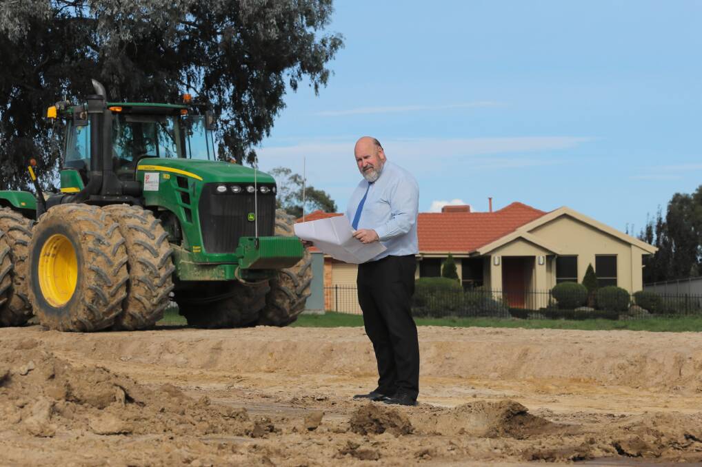Peter Bowen Homes sales manager Peter Brown at the Mitchell Park Estate, where construction is under way. Picture: TARA GOONAN