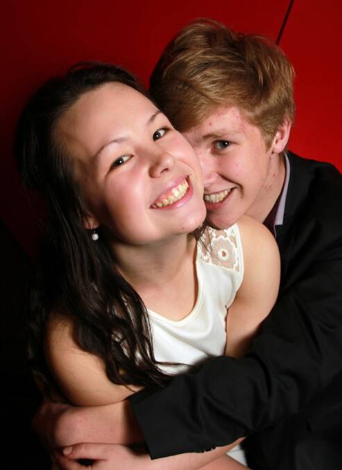 Rebecca Willcox with her boyfriend Mitch Ware, both 17, from Wodonga.
