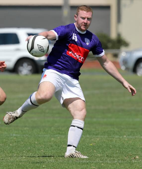 Melrose’s Mitch Ryan shapes to kick during the Andronicos Cup at Jelbart Park. Picture: PETER MERKESTEYN
