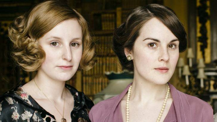 All in the family: Sibling rivalry between sisters is highlighted in <i>Downton Abbey</i> as Edith (left) and Mary show not a moment of kindliness.
