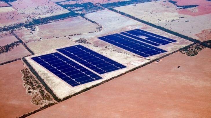 The final modules of AGL's Nyngan Solar Plant in western New South Wales were installed in April 2015. Photo: AGL