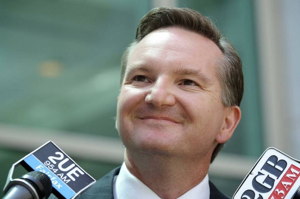 Shadow Treasurer Chris Bowen addresses the media during a doorstop interview at Parliament House in Canberra on Wednesday 12 February 2014.
Photo: Alex Ellinghausen Photo: Alex Ellinghausen / Fairfax