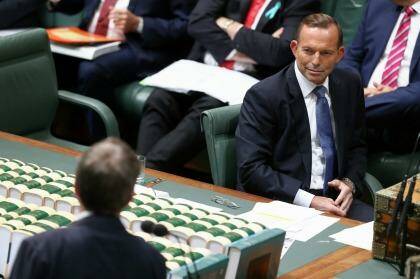 Prime Minister Tony Abbott during question time on Wednesday. Photo: Alex Ellinghausen
