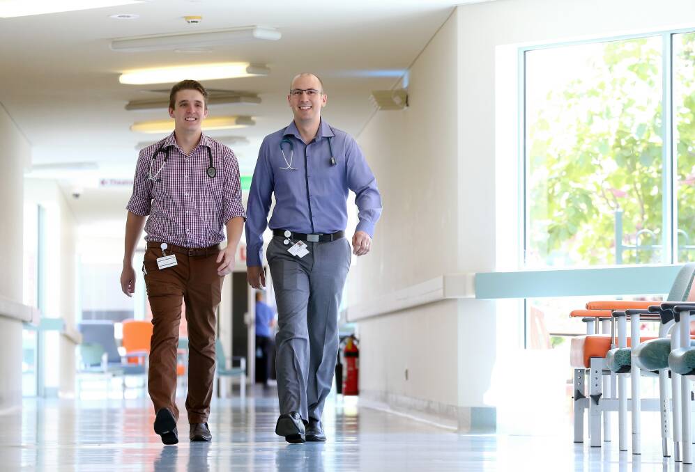 RIGHT: Murray Haar and John Waters are new interns at Albury Wodonga Health. Picture: JOHN RUSSELL