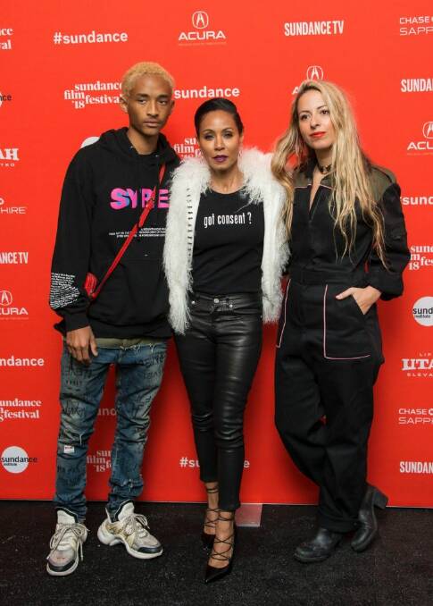 From left, actors Jaden Smith and Jada Pinkett Smith and director Crystal Moselle pose during the premiere of "Skate Kitchen" at the Library Theatre during the 2018 Sundance Film Festival on Sunday, Jan. 21, 2018, in Park City, Utah. (Photo by Arthur Mola/Invision/AP)