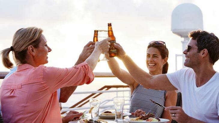 Toasting the sunset: On board Princess Cruises.