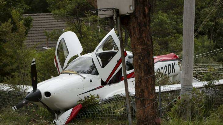 Soft landing: The site of the plane crash in Sayers Street, Lawson. Photo: James Brickwood