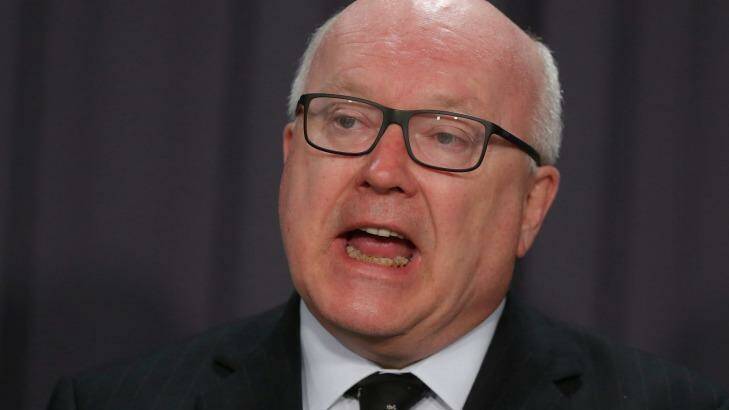Attorney-General George Brandis has said the government will be open to compromise on the structure of the same-sex marriage plebiscite. Photo: Alex Ellinghausen