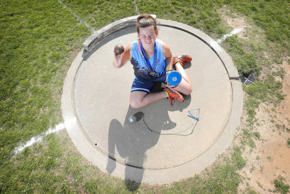 Kiahna Evans is headed to the national all schools titles in Adelaide after outstanding performances in field events at the NSW titles. Picture: TARA GOONAN