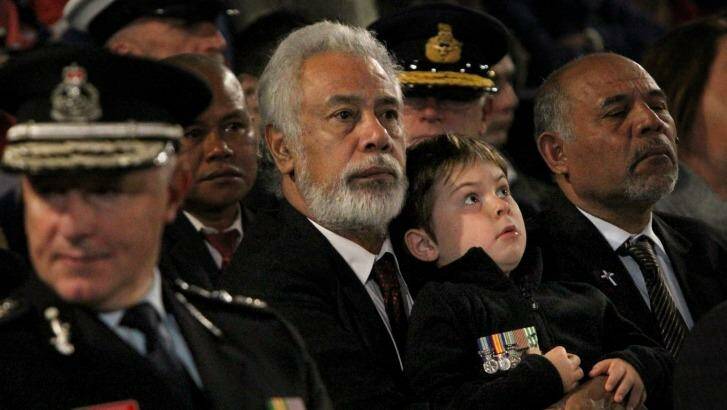 Xanana Gusmao at the ANZAC Day dawn service in Martin Place, Sydney, last year. Photo: Louise Kennerley