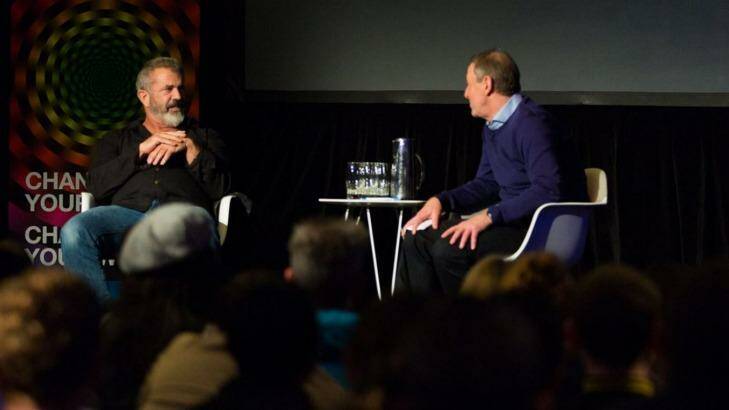 Mel Gibson in conversation with Garry Maddox at the Sydney Film Festival.  Photo: Rocket K Weijers