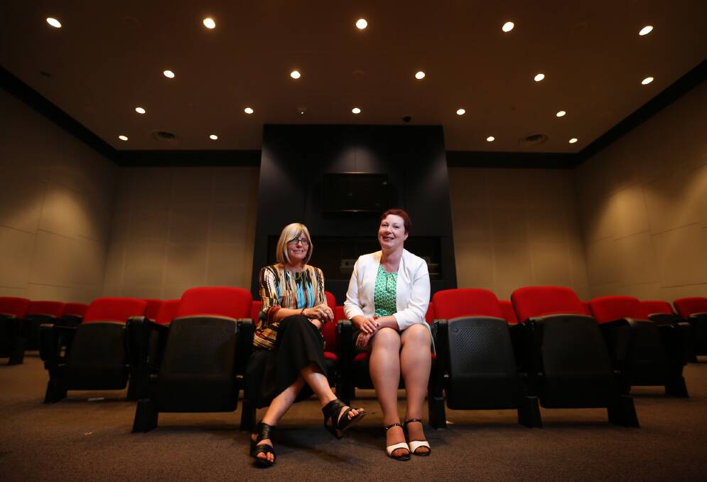 Professor Sue Trinidad and Dr Caroline Perkins at the forum, held at the La Trobe Wodonga lecture theatre. Picture: JOHN RUSSELL