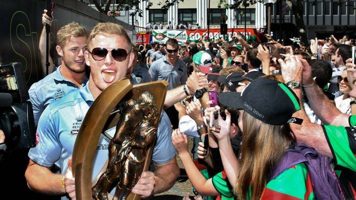 Big winners: The Rabbitohs sold $500,000 worth of merchandise online in the 24 hours after the grand final. Photo: Brendan Esposito