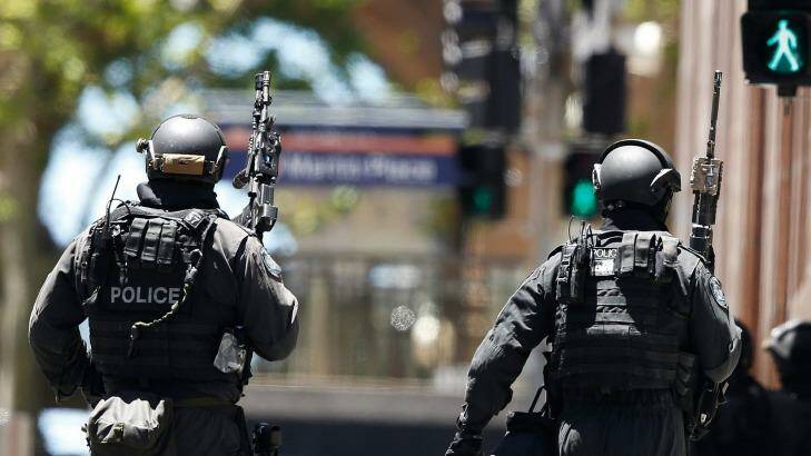 Police operations during the Lindt Cafe siege in December last year.  Photo: Daniel Munoz