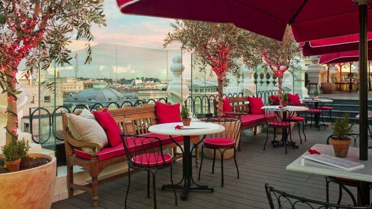 The rooftop terrace and bar gives incredible views of Madrid. 