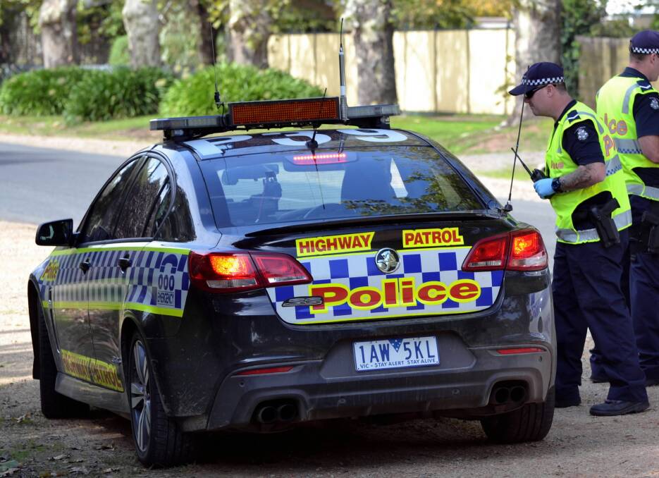 A police car was slightly damaged in the chase through Benalla yesterday. Picture: BENALLA ENSIGN