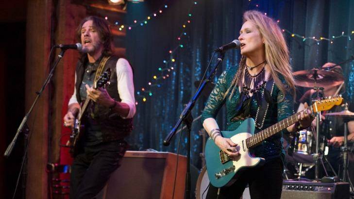 Meryl Streep has Rick Springfield for support as she plays an ageing rocker with family troubles in <i>Ricki and the Flash</i>. Photo: Supplied