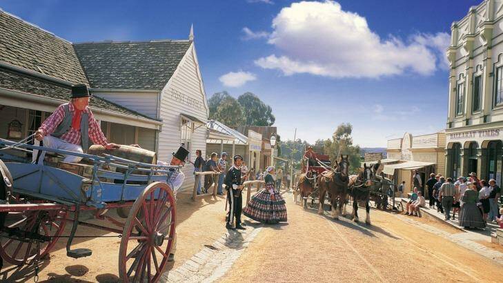 The bustling main street of Sovereign Hill.