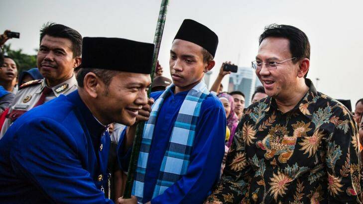 Ahok, right, in 2014. A Christian and ethnic Chinese, he became governor after his predecessor and political ally Joko Widodo was elected president of Indonesia. Photo: New York Times