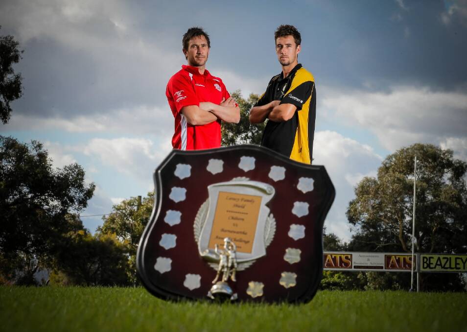 Chiltern’s Mark Doolan and Barnawartha’s Josh Spence will be battling it out for the Laracy Shield. Picture: DYLAN ROBINSON