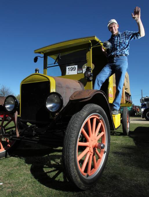 Brian Smith with his 1923 Ford Model T at yesterday’s Crawlin’ the Hume event. Picture: KYLIE ESLER