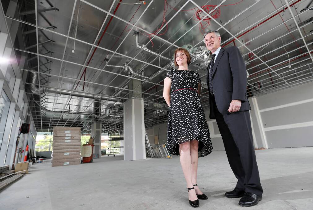 Carolyne Hartwig and Greg Aplin at the new government services centre. Picture: JOHN RUSSELL