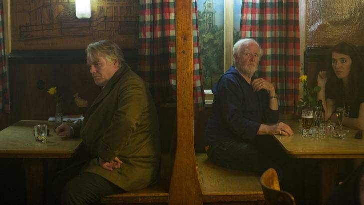 Strong: Philip Seymour Hoffman stars as Gunter Bachmann in <i>A Most Wanted Man</i> and writer John Le Carre (right) has a small part. Photo: Supplied