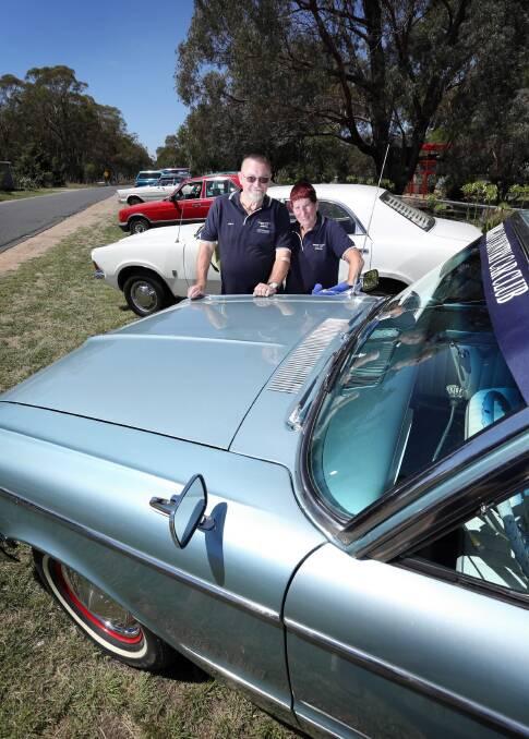 Harry Greenhalgh and Dawn Beachcroft with Harry’s Ford Mercury Comet. Picture: MATTHEW SMITHWICK