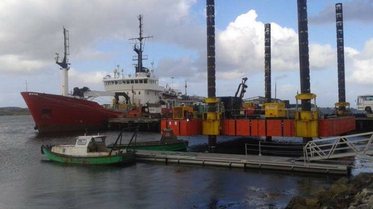 Oil companies are funding the construction of a temporary dock to accommodate exploration of oil and gas in the Falklands' waters. Photo: Chris Zappone