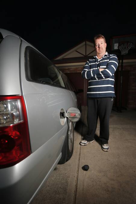 Paul Kaczmarek was angry on Saturday to find his car had been syphoned of petrol. Picture: TARA GOONAN
