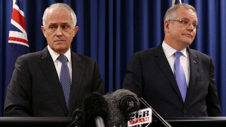 Prime Minister Malcolm Turnbull and Treasurer Scott Morrison on Wednesday. Photo: Andrew Meares
