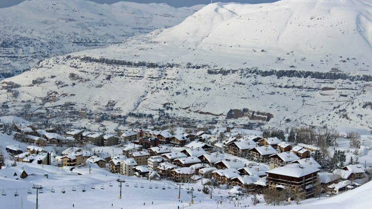 Mzaar ski resort in Lebanon.