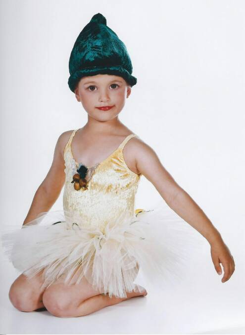 Catherine aged 5, in a gumnut ballet costume. 