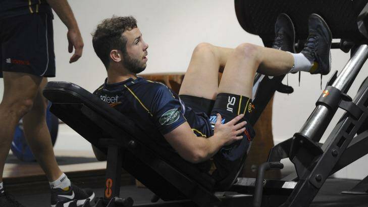 Robbie Coleman trains on Thursday ahead of the clash against the Queensland Reds. Photo: Graham Tidy
