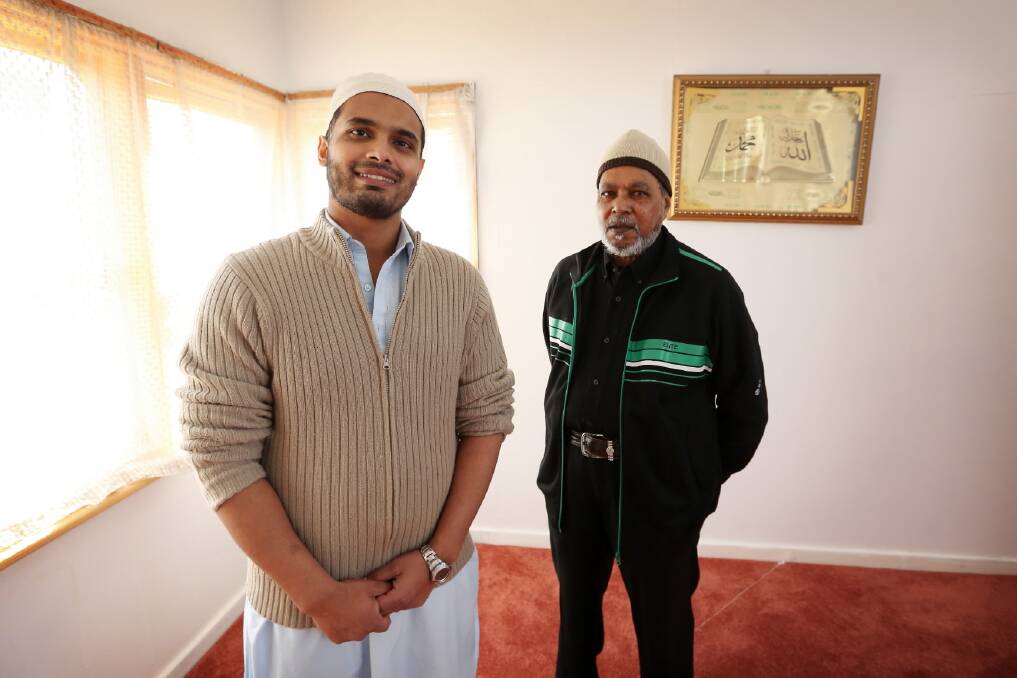 Islamic Society of Albury-Wodonga president Yakub Mohammed and trustee Gani Abdul at the prayer centre in Lavington. Picture: MATTHEW SMITHWICK