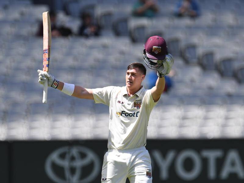 Matthew Renshaw's ton has helped Queensland to a strong Sheffield Shield position against Victoria.