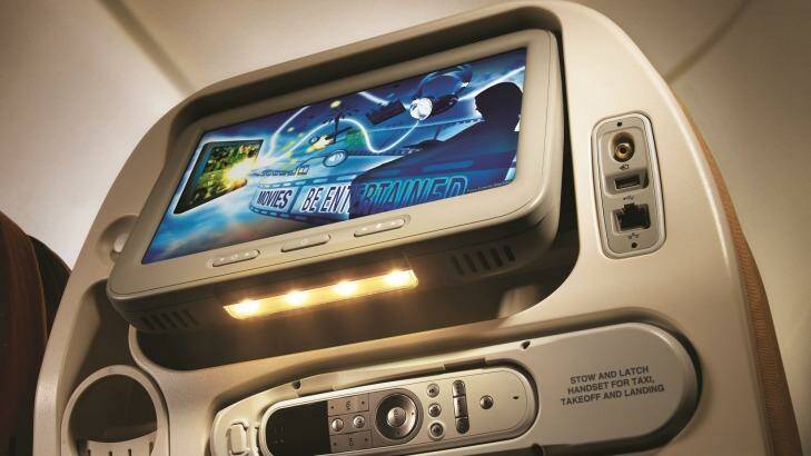 Singapore Airline's ntertainment system. Photo: Singapore Airlines