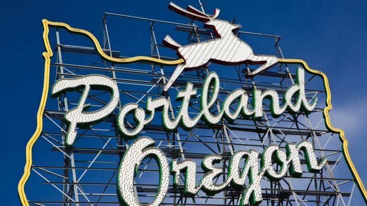 Neon Portland, Oregon sign on the western bank of the Willamette River. Photo: iStock