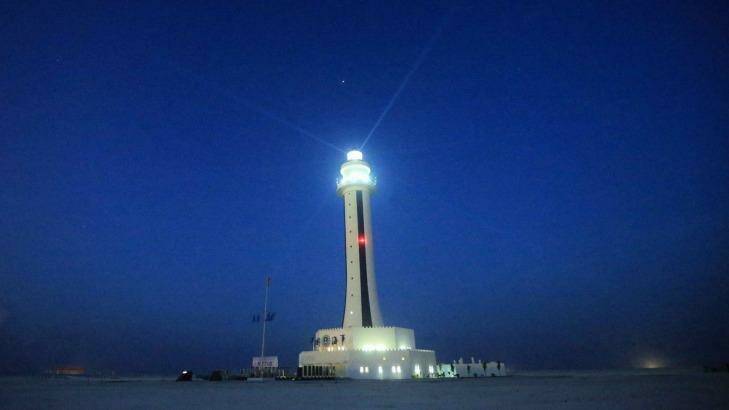 Expansion: The China-built lighthouse on Zhubi Reef of Nansha Islands in the South China Sea. Photo: Xinhua/AP